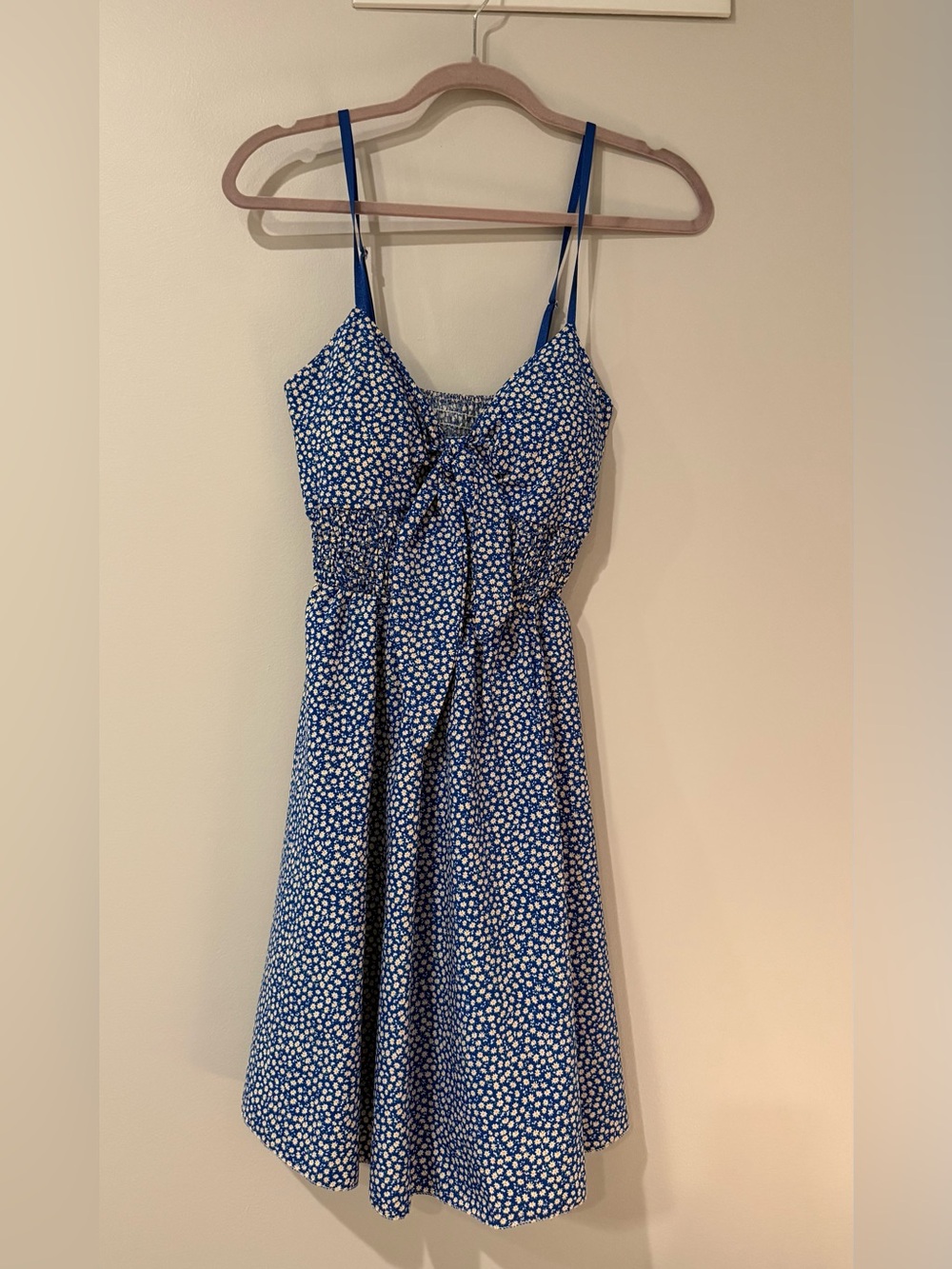 From Italy — Blue Floral Tie-Front Sundress